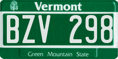 VT license plate BZV298