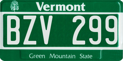 VT license plate BZV299