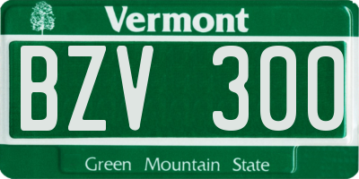 VT license plate BZV300