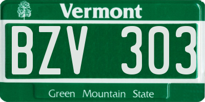 VT license plate BZV303