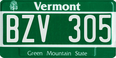 VT license plate BZV305