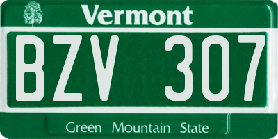 VT license plate BZV307