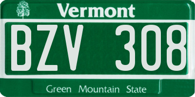 VT license plate BZV308