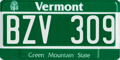 VT license plate BZV309