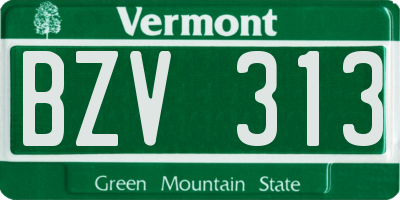 VT license plate BZV313