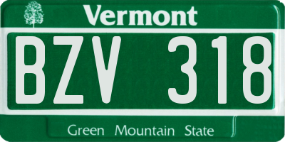 VT license plate BZV318