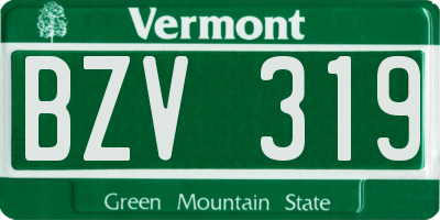 VT license plate BZV319