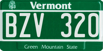 VT license plate BZV320