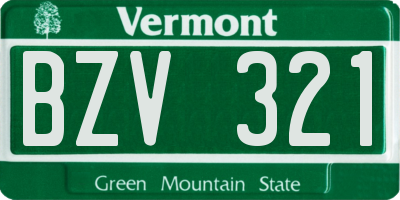 VT license plate BZV321