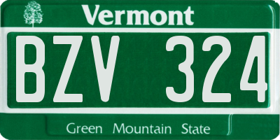 VT license plate BZV324