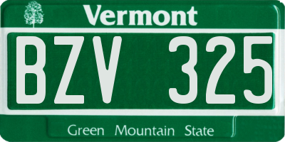 VT license plate BZV325