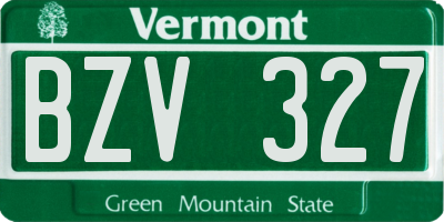 VT license plate BZV327