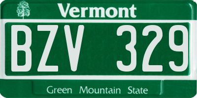 VT license plate BZV329
