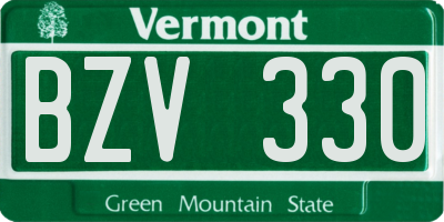 VT license plate BZV330