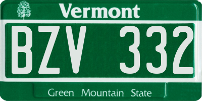 VT license plate BZV332