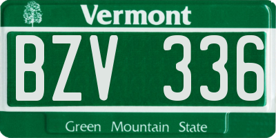 VT license plate BZV336