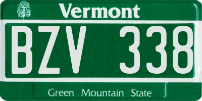 VT license plate BZV338