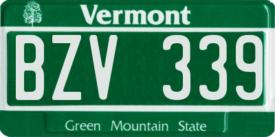 VT license plate BZV339