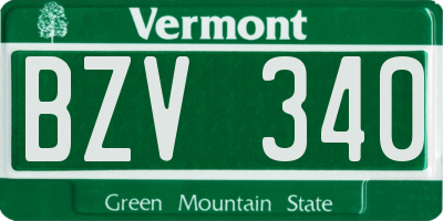 VT license plate BZV340