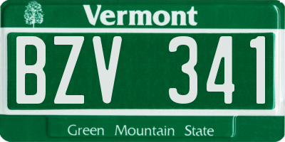 VT license plate BZV341