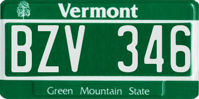 VT license plate BZV346