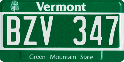 VT license plate BZV347