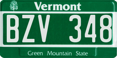 VT license plate BZV348