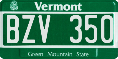 VT license plate BZV350