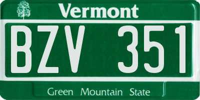 VT license plate BZV351