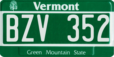 VT license plate BZV352