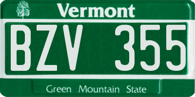 VT license plate BZV355
