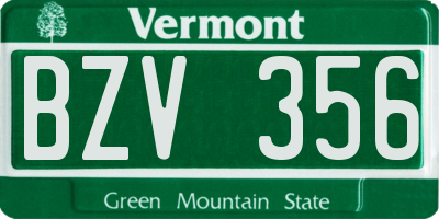 VT license plate BZV356