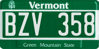 VT license plate BZV358