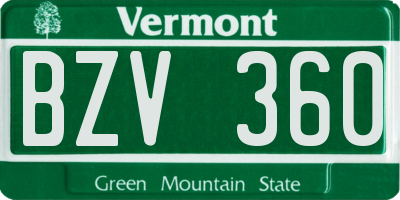 VT license plate BZV360