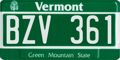 VT license plate BZV361