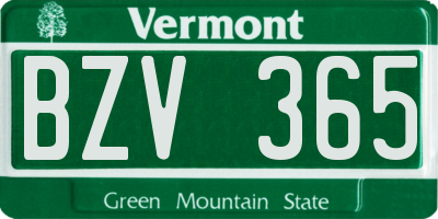 VT license plate BZV365