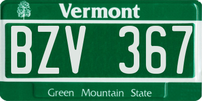 VT license plate BZV367