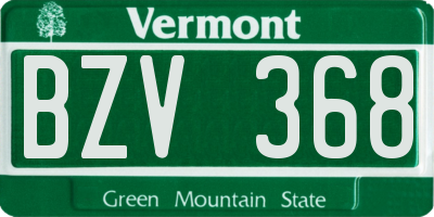 VT license plate BZV368