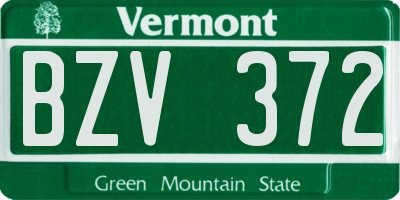 VT license plate BZV372