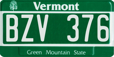 VT license plate BZV376
