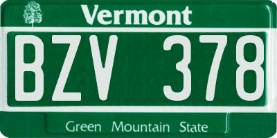 VT license plate BZV378