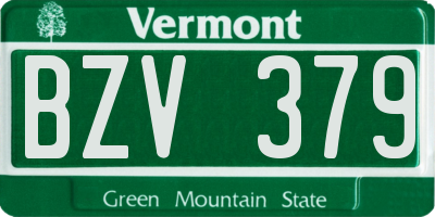 VT license plate BZV379