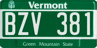 VT license plate BZV381