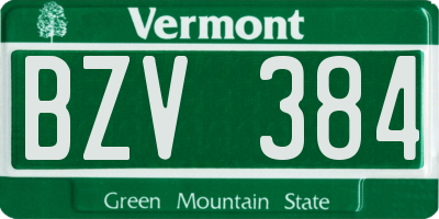 VT license plate BZV384