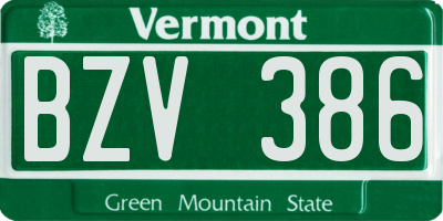 VT license plate BZV386