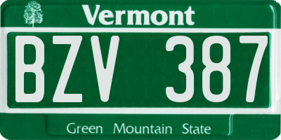 VT license plate BZV387