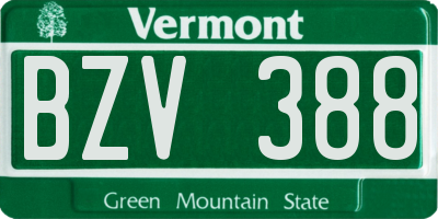 VT license plate BZV388