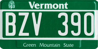 VT license plate BZV390