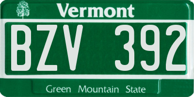 VT license plate BZV392