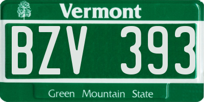 VT license plate BZV393